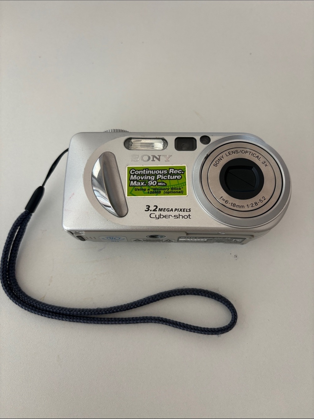 Sony Silver Cyber-shot 3.2MP Compact Digital Camera with Wrist Strap